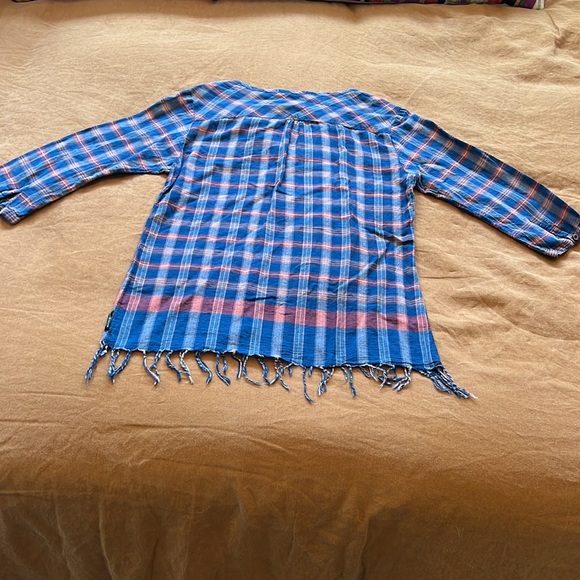 Maison Scotch Plaid blouse with fringe, 1 - Picture 4 of 8